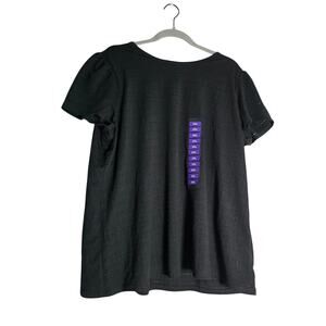 Eyelet Black Blouse Chic Rafaella Women's XXL NWT Short Sleeve Workwear GorpCore